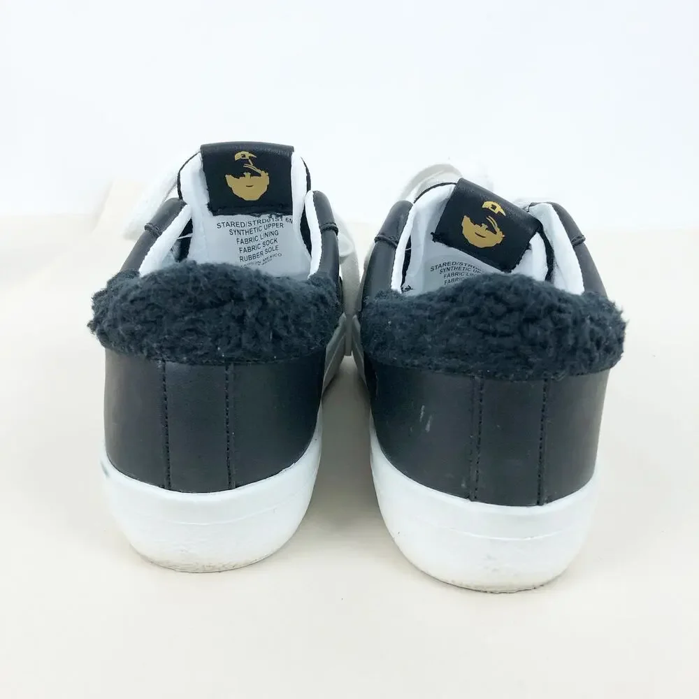 Steve Madden Womens Stare Sneakers Size 6 Black Round Toe Low Top Lace-Up Shoes